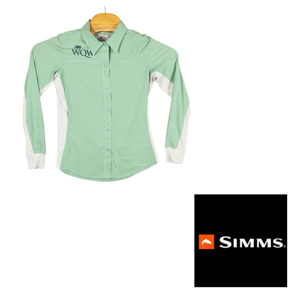 Simms Fishing Snap Front Shirt Womens Small Gorpcore Camping Outdoors Boating